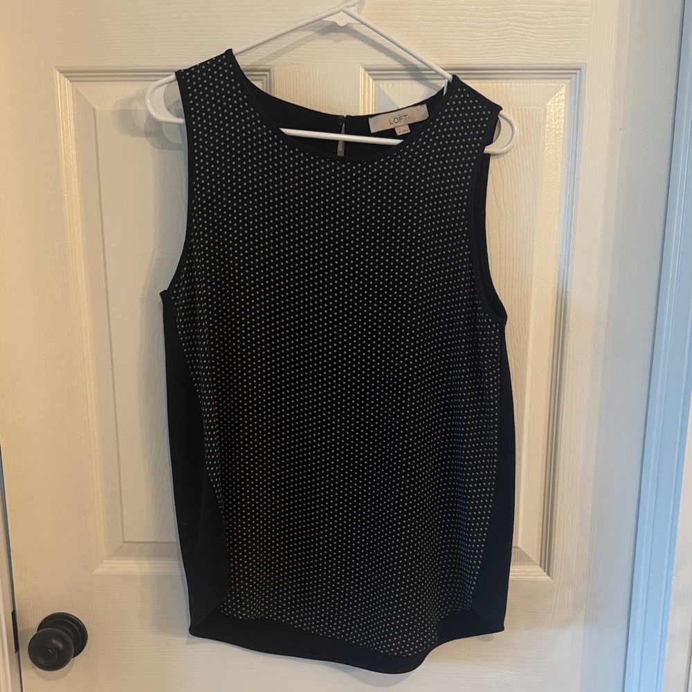 LOFT Black and White Polka Dot Blouse